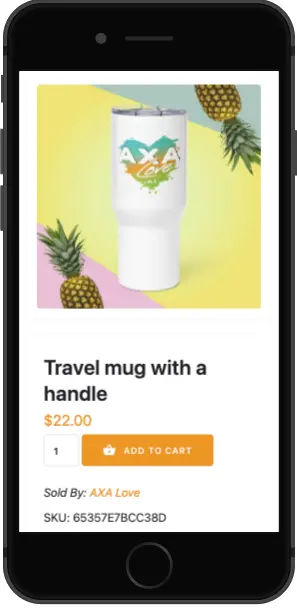 Travel mug with a handle.