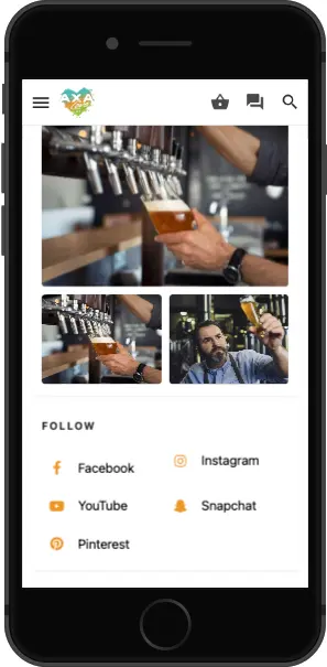 A mobile phone with a picture of a beer tap.